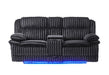 U8686 - Power Console Reclining Loveseat With LED And Hidden Drawer - Black