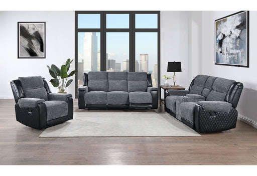 U5914 - Reclining Sofa / Console Reclining Loveseat - Gray / Black - alternate view 2