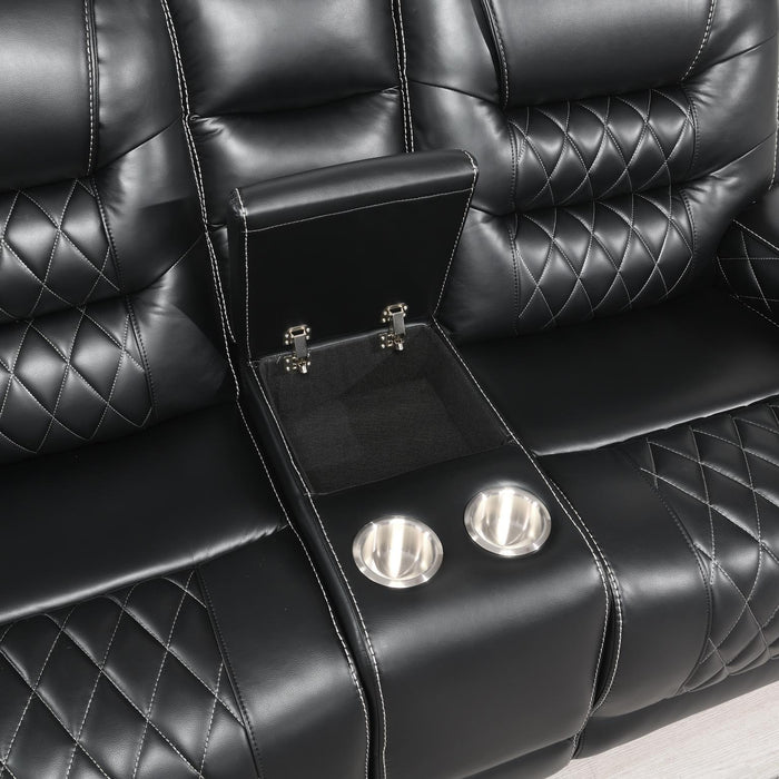 U140 - Motion Loveseat - Black - alternate view 3
