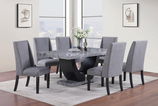 D144 - Faux Marble Dining Table - Gray - alternate view 2