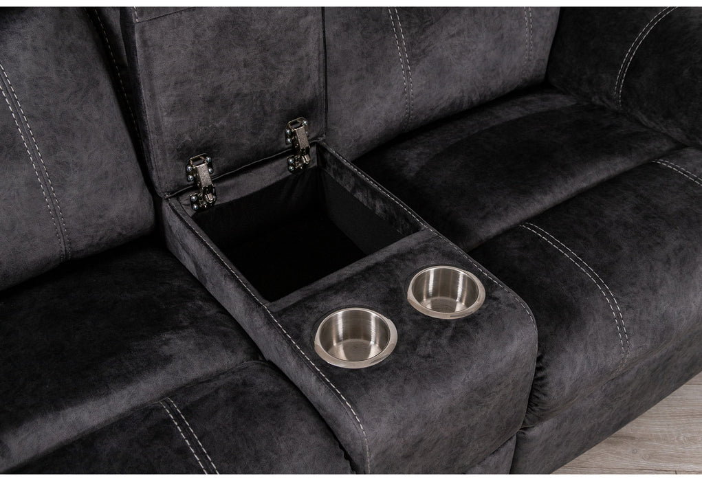 U7303 - 3 Piece Living Room Set (Recliner Sofa / Console Power Recliner Loveseat / Glider Recliner) - Granite - alternate view 2