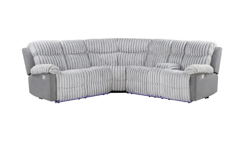 U6028 - Reclining Sectional With LED - Gray - alternate view 2