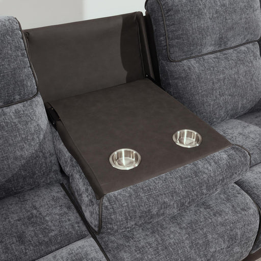 U177 - Motion Sofa With Drop Down Table - Charcoal Gray - alternate view 2