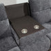 U177 - Motion Sofa With Drop Down Table - Charcoal Gray - alternate view 2