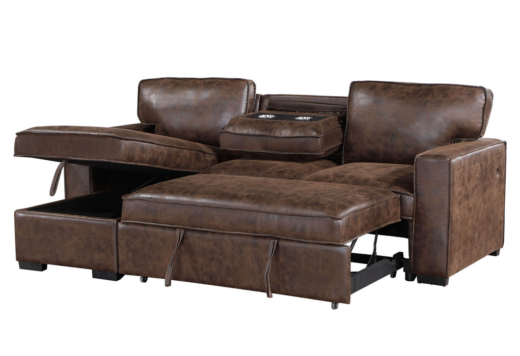 U0203 - Reversible Pullout Sofa Bed - Coffee - alternate view 3