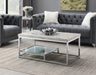 T111 - Chrome Coffee Table & 2 End Tables - White - alternate view 3