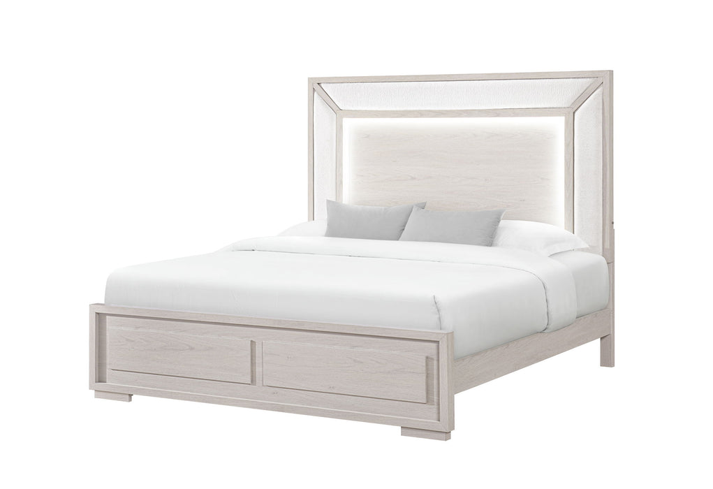 Clara - Queen Bed With LED - Beige - alternate view 3