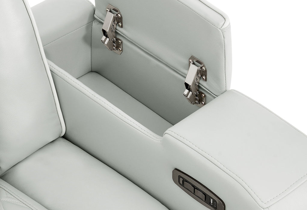 U8611 - 2 Piece Living Room Set (Power Reclining Sofa With Power Headrest And LED / Power Console Reclining Loveseat With Power Headrest, LED And Speaker) - Silver - alternate view 2