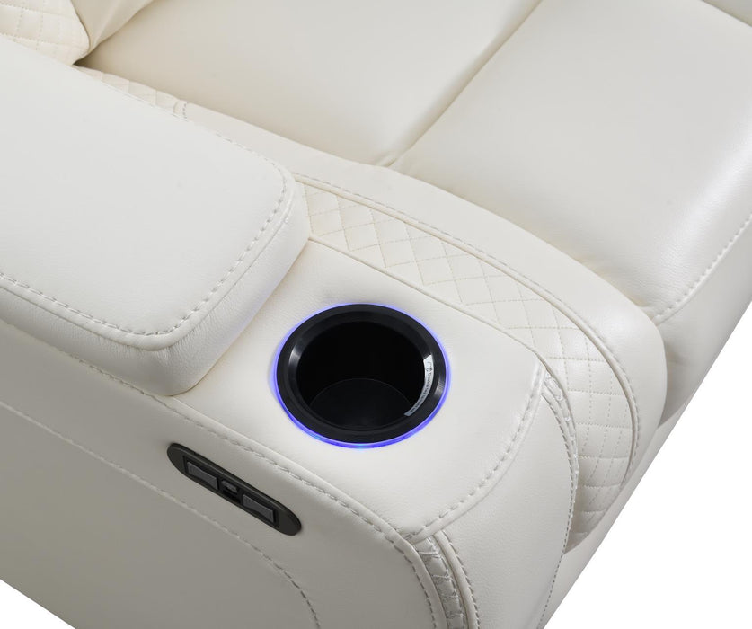 U94 - LED Power Reclining With Power Headrest Chair - White - alternate view 2