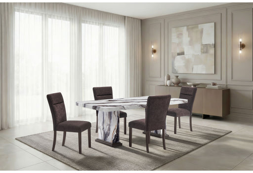 D8212 - 5 Piece Dining Room Set (Dining Table With 4 Dining Chairs) - Dark Brown