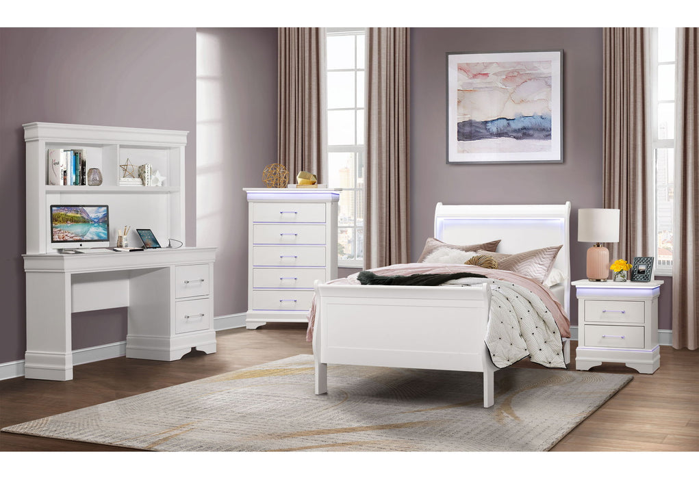 Charlie - Twin Bed - White - alternate view 2
