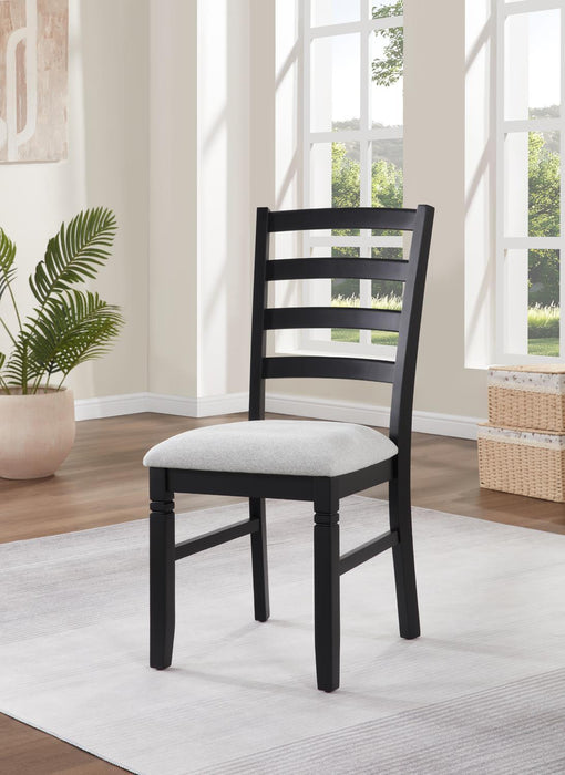 D198 - 6 Piece Dining Room Set (Dining Table, 4 Chairs, Bench) - Black / Dark Brown - alternate view 2