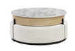 T42 - 4 Piece Living Room Set (Coffee Table With 3 Stools) - Cream / Natural - alternate view 2