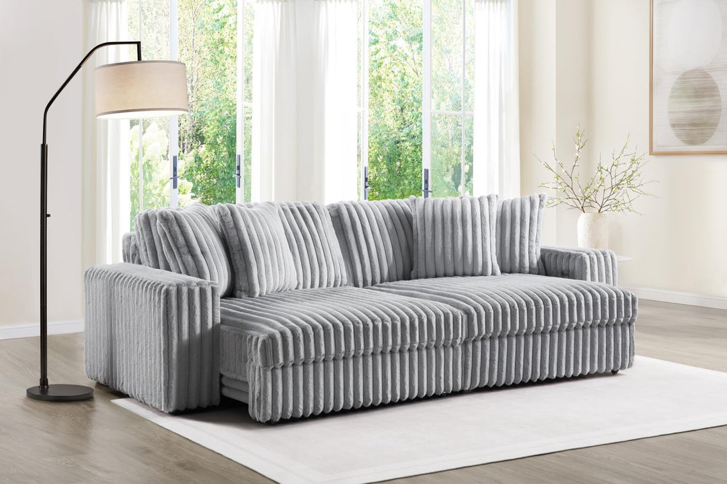U309 - Corduroy Power 4 Seater Sofa - Gray - alternate view 2