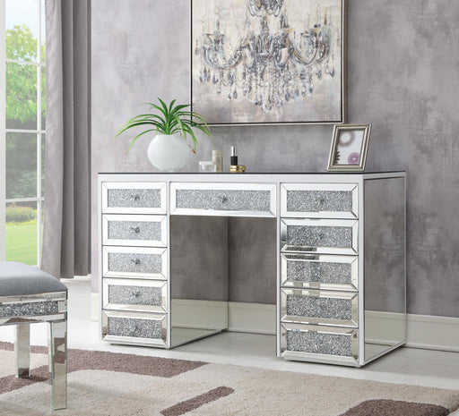 G-310 - Glamour Vanity Set (MDF Dresser + Mirror Bluetooth Speaker With Lights) - Pearl Silver - alternate view 2
