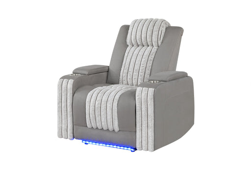 U8000 - Power Recliner With Power Headrest & LED Light - Gray - alternate view 2