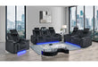 U8000 - 3 Piece Living Room Set (Power Console Reclining Loveseat, Power Reclining Sofa/ Power Recliner With Power Headrest) - Black - alternate view 2