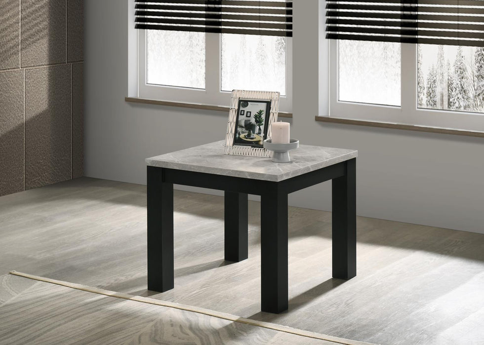 T233 - Melamine Top 3 Piece Table Set (Coffee And 2 End Tables) - Black / White - alternate view 2