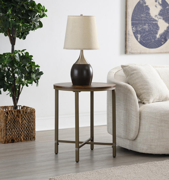 T330 - Round Coffee Table & 2 End Tables - Dark Brown - alternate view 3