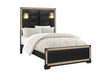 Blake - Full Bed With Lamps - Black / Gold - alternate view 2