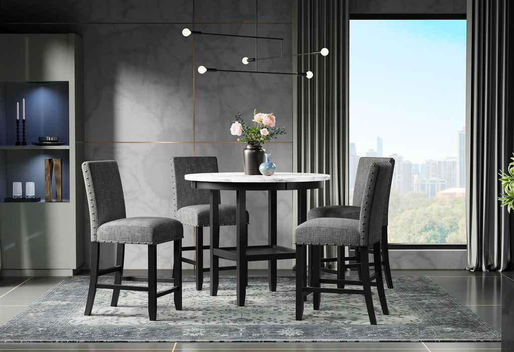 D40011 - 7 Piece Dining Room Set (Bar Table And 6 Bar Stools) - Dark Gray