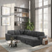 U2660 - Sectional Without Chaise And With Pull Out Sofa Bed - Gray - alternate view 2
