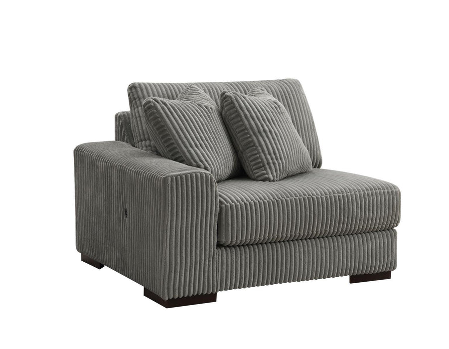 U243 - 6 Piece Sectional (2 Armless Chairs, 1 Console, 1 Right Chaise, 1 LAF Seat, 1 Wedge) - Gray - alternate view 2