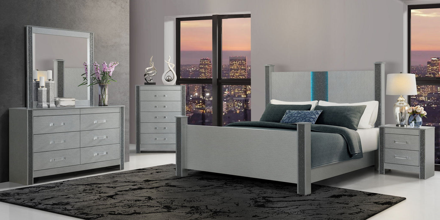Logan - Nightstand - Silver - alternate view 3