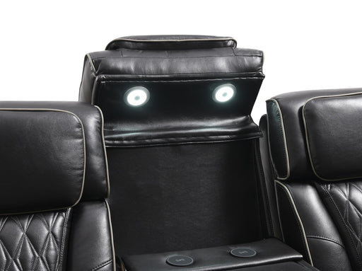U70 - Power Reclining Sofa With Power Headrest, Reading Light, Massage, Heat, Ambient Lighting - Black - alternate view 2