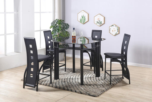 D322 - 5 Piece Dining Room Set (Table, 4 Chairs) - Black