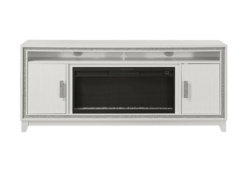 Lily - 72" Entertainment Unit With LED, Speakers, Crystal Inserts - White - alternate view 2