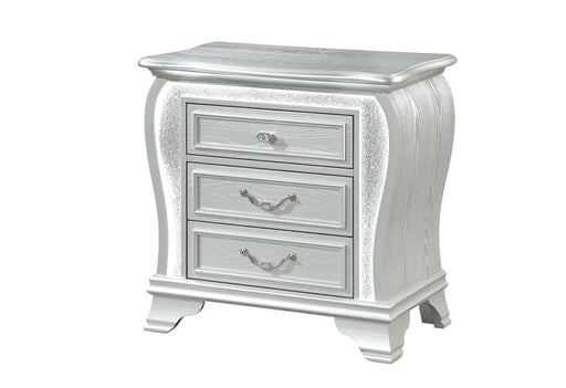 Aria - Nightstand With LED - Silver - alternate view 2