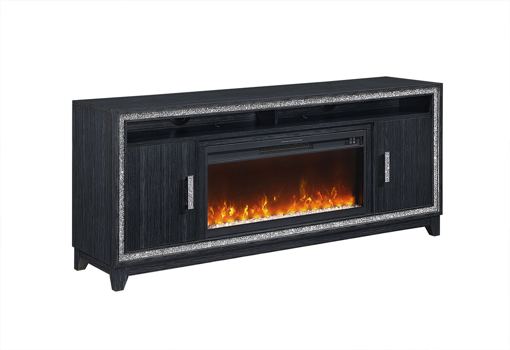Lily - 72" Entertainment Unit With LED, Speakers, Crystal Inserts - Dark Gray - alternate view 3