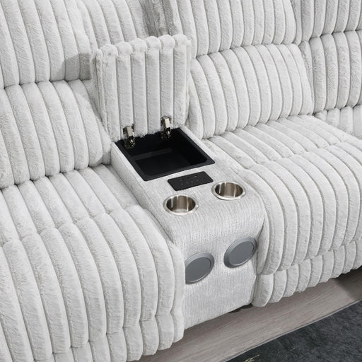 U61 - Corduroy Power 3 Piece Sectional With Bluetooth Speaker, And Wireless Charger - Gray - alternate view 2