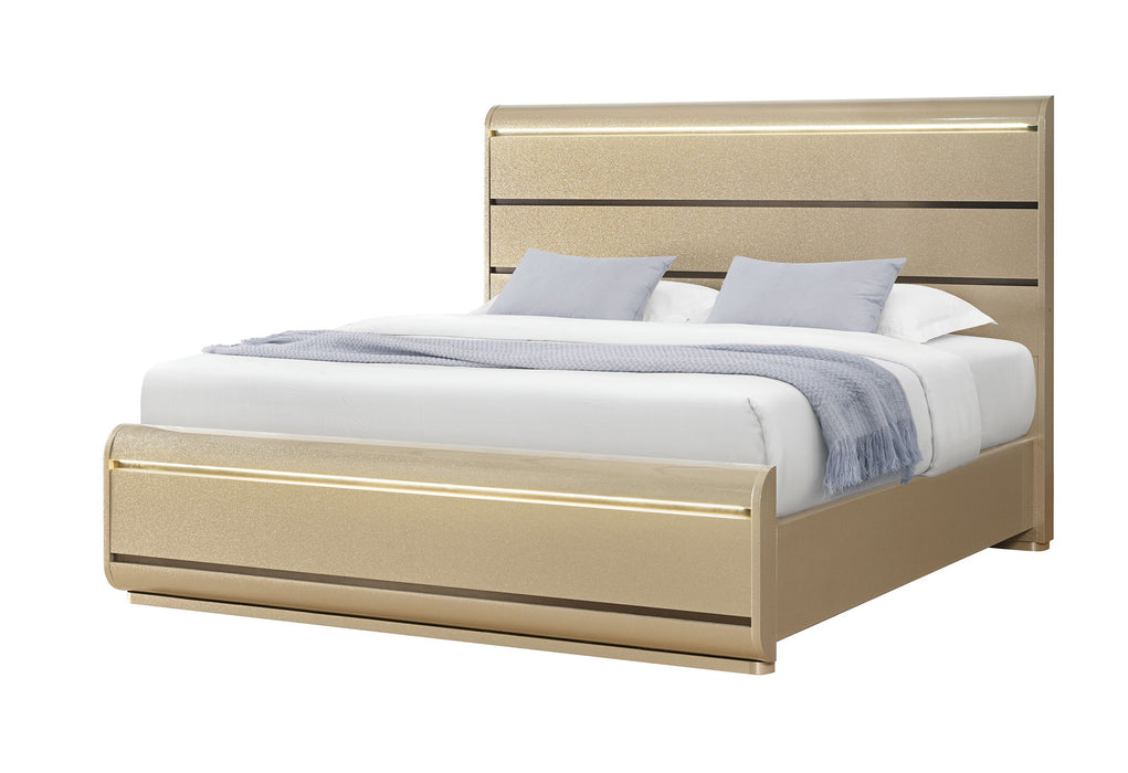 Genesis - Full Bed With LED - Gold - alternate view 3