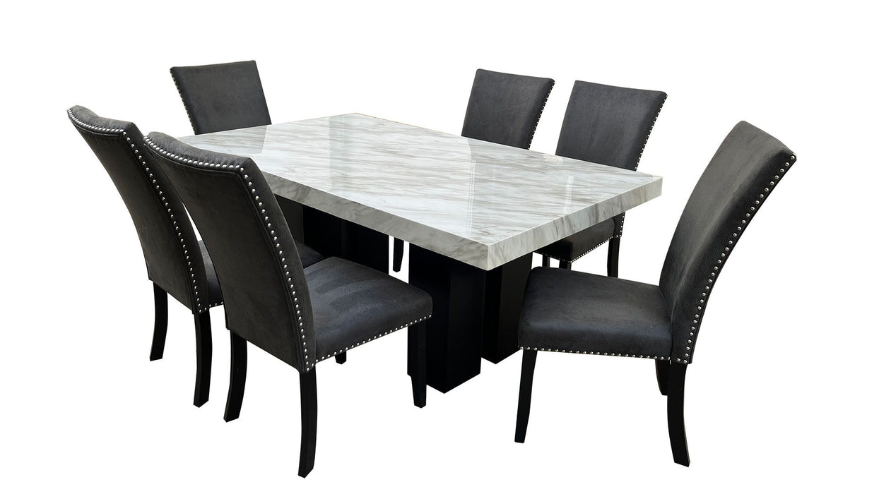 D02 - 9 Piece Dining Room Set (Dining Table And 8 Dinning Chairs) - Black - alternate view 2
