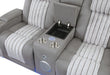 U8000 - 2 Piece Living Room Set (Power Console Reclining Loveseat With Power Headrest LED & Bluetooth Speaker, Power Reclining Sofa With Headrest DDT Table Reading Light & LED) - Gray - alternate view 2