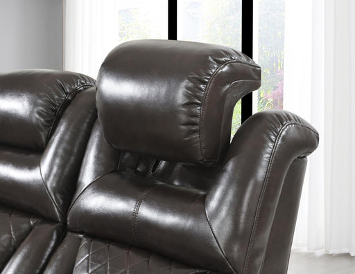 U104 - Power Reclining Sofa - Dark Brown - alternate view 2
