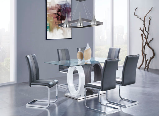D1628 - 9 Piece Dining Room Set (Dining Table And 8 Dinning Chairs) - Silver - alternate view 2