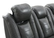 U93 - LED Power Reclining With Power Headrest, And Drop Down Table Sofa - Gray - alternate view 3