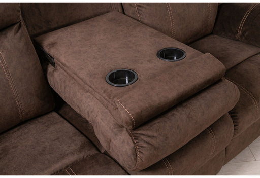 U7303 - 3 Piece Living Room Set (Recliner Sofa / Console Power Recliner Loveseat / Glider Recliner) - Dark Brown - alternate view 2