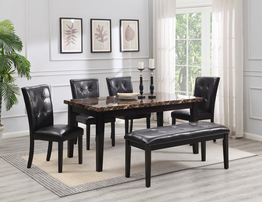 D150 - Faux Marble Dining Table - Brown - alternate view 2