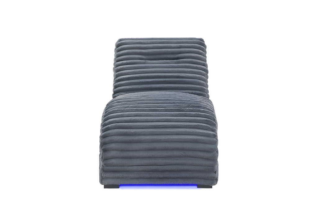 Dominic - Chaise With LED And USB - Gray - alternate view 3