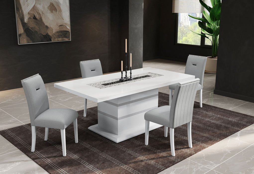 Monaco - 5 Piece Dining Room Set (Dining Table And Four Dining Chairs) - Light Gray / White - alternate view 2