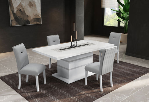 Monaco - 5 Piece Dining Room Set (Dining Table And Four Dining Chairs) - Light Gray / White - alternate view 2