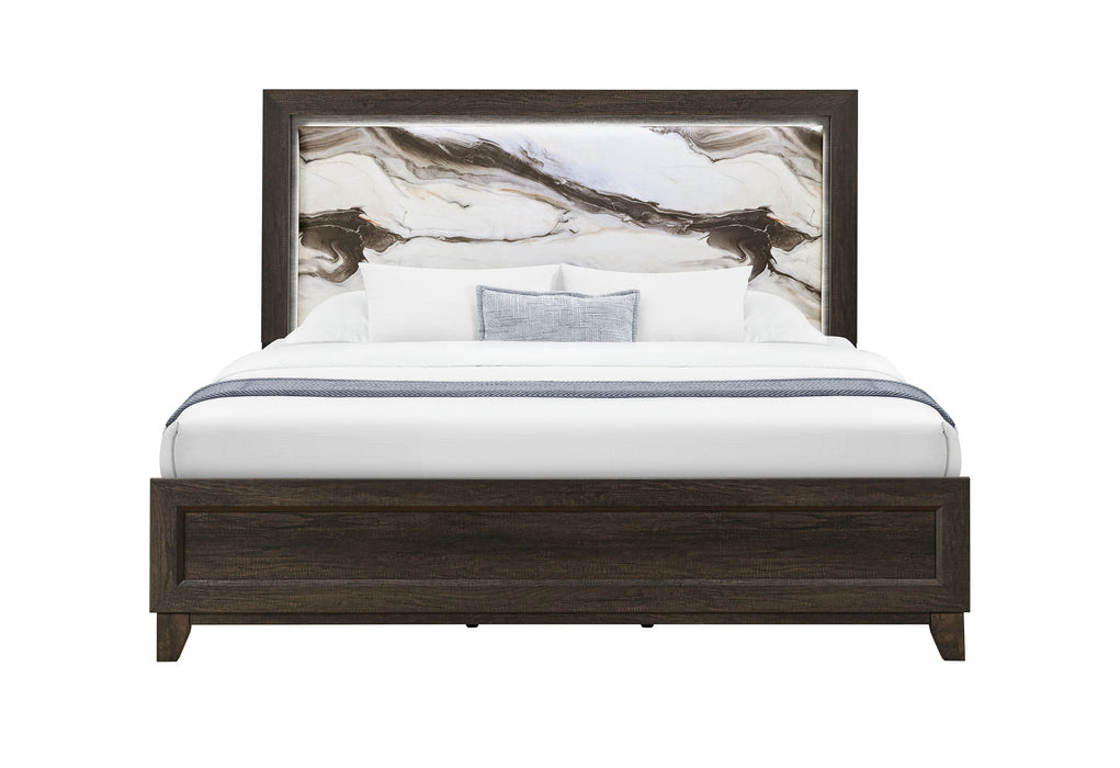Harmony - Twin Bed With LED - Dark Brown