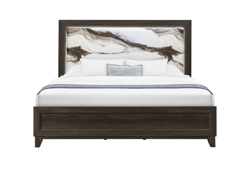 Harmony - Queen Bed With LED - Dark Brown