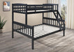 S095 - Twin / Full Bunk Bed - Black - alternate view 2