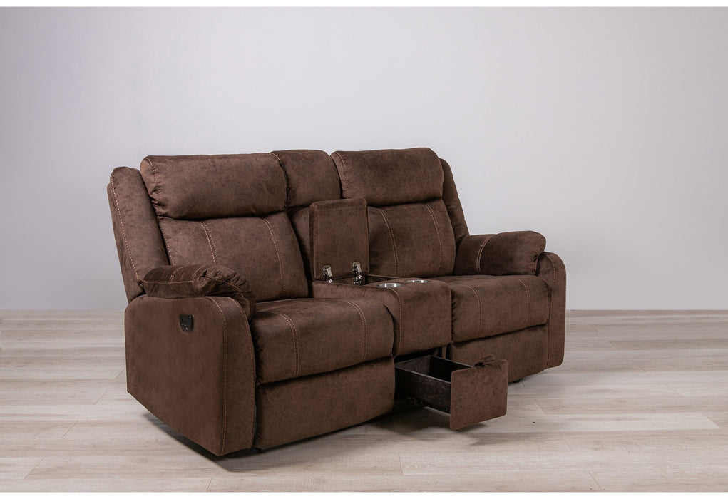 U7303 - 3 Piece Living Room Set (Recliner Sofa / Console Power Recliner Loveseat / Glider Recliner) - Dark Brown - alternate view 3