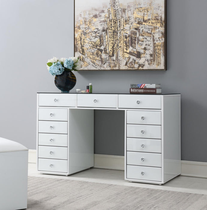 G-315 - Glamour Vanity Set (MDF Dresser + Mirror Bluetooth Speaker With Lights) - White - alternate view 3